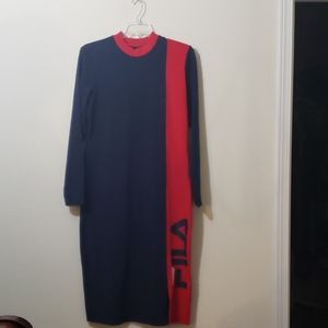 Fila long sleeve athletic bodycon dress XL
